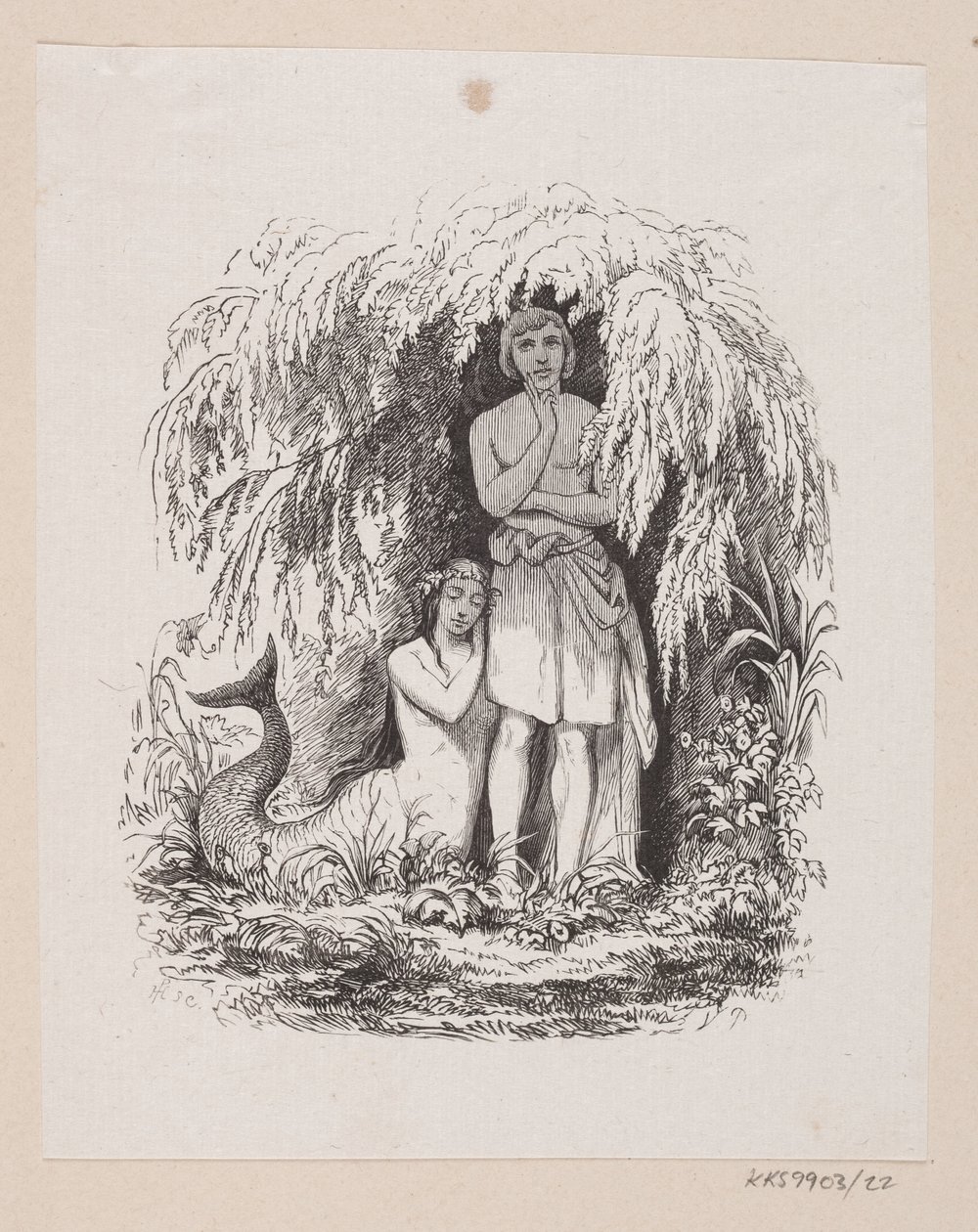 Kuvitus "Pikku merenneito" H.C. Andersen, "Satuja ja tarinoita", osa 1 tekijältä H.P. Hansen