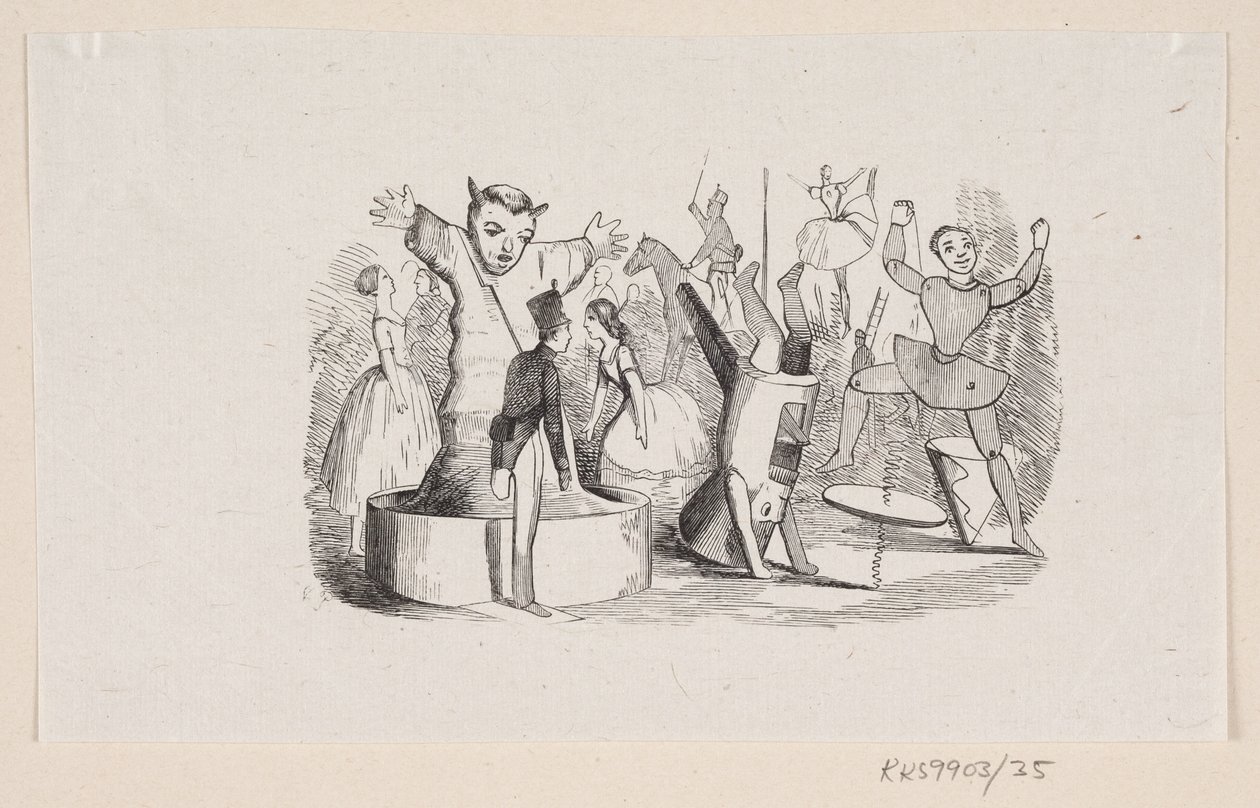 Illustration til "Den standhaftige Tinsoldat" i H.C. Andersen, "Eventyr og Historier", Bind 1 tekijältä H.P. Hansen