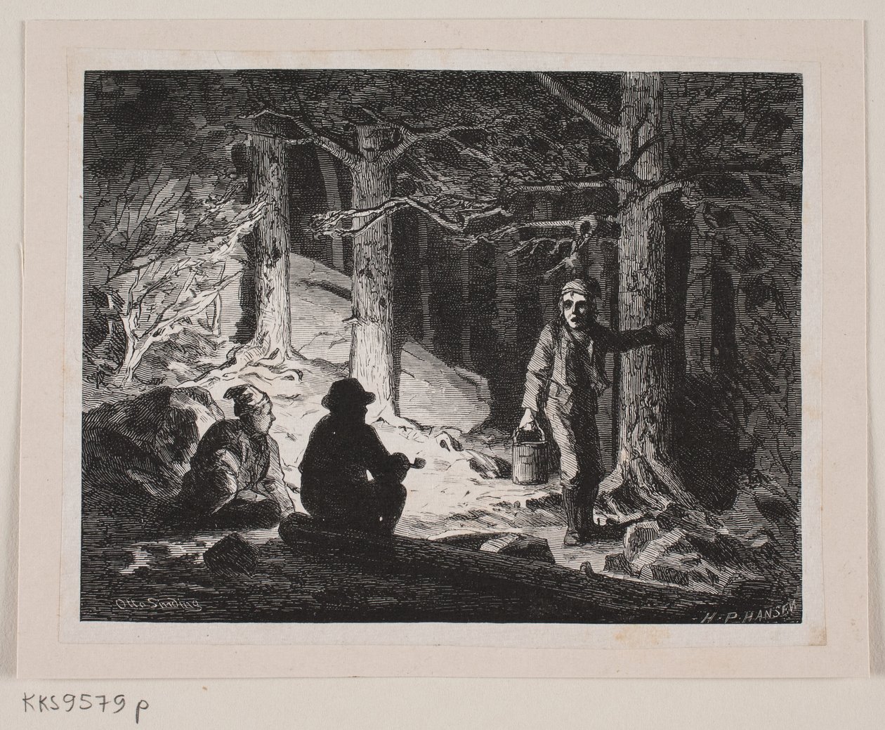Kuvitus "Kesäyö Krogskovenissa" tekijältä H.P. Hansen