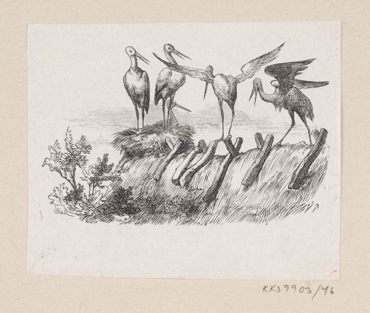 Kuvitus elokuvalle "The Storks" H.C. Andersen, "Satuja ja tarinoita", osa 1 tekijältä H.P. Hansen