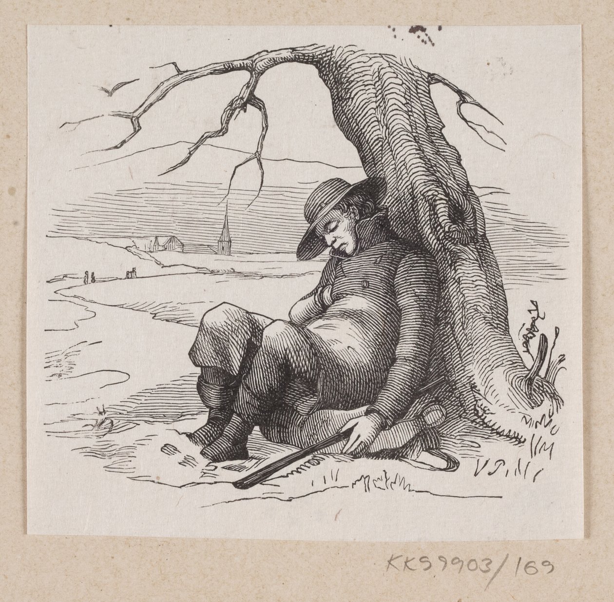Kuvitus elokuvalle "Under the Willow Tree" H.C. Andersen, "Satuja ja tarinoita", osa 2 tekijältä H.P. Hansen