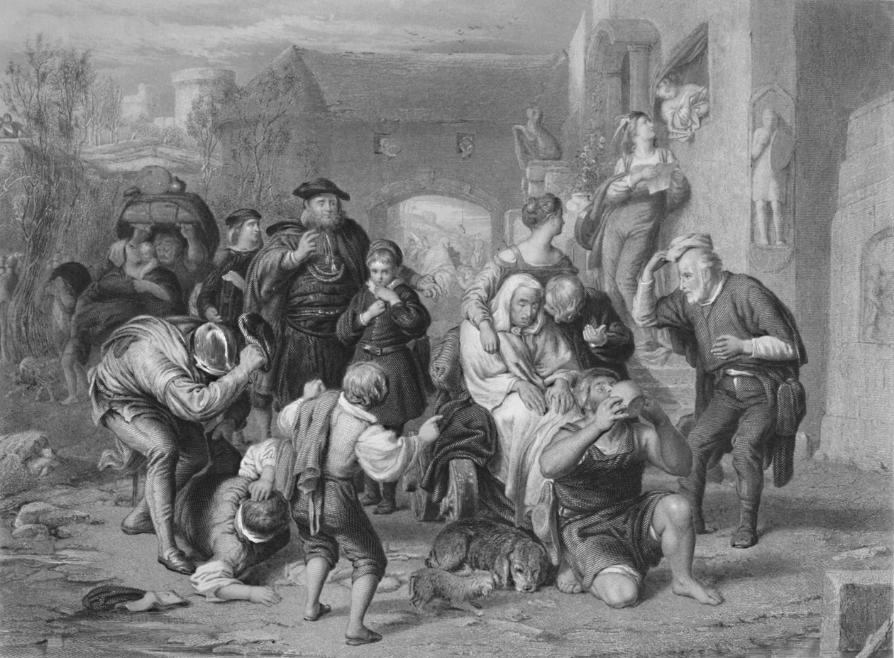 Ihmisen seitsemän aikakautta kuten haluat, c1870 tekijältä H. Bourne