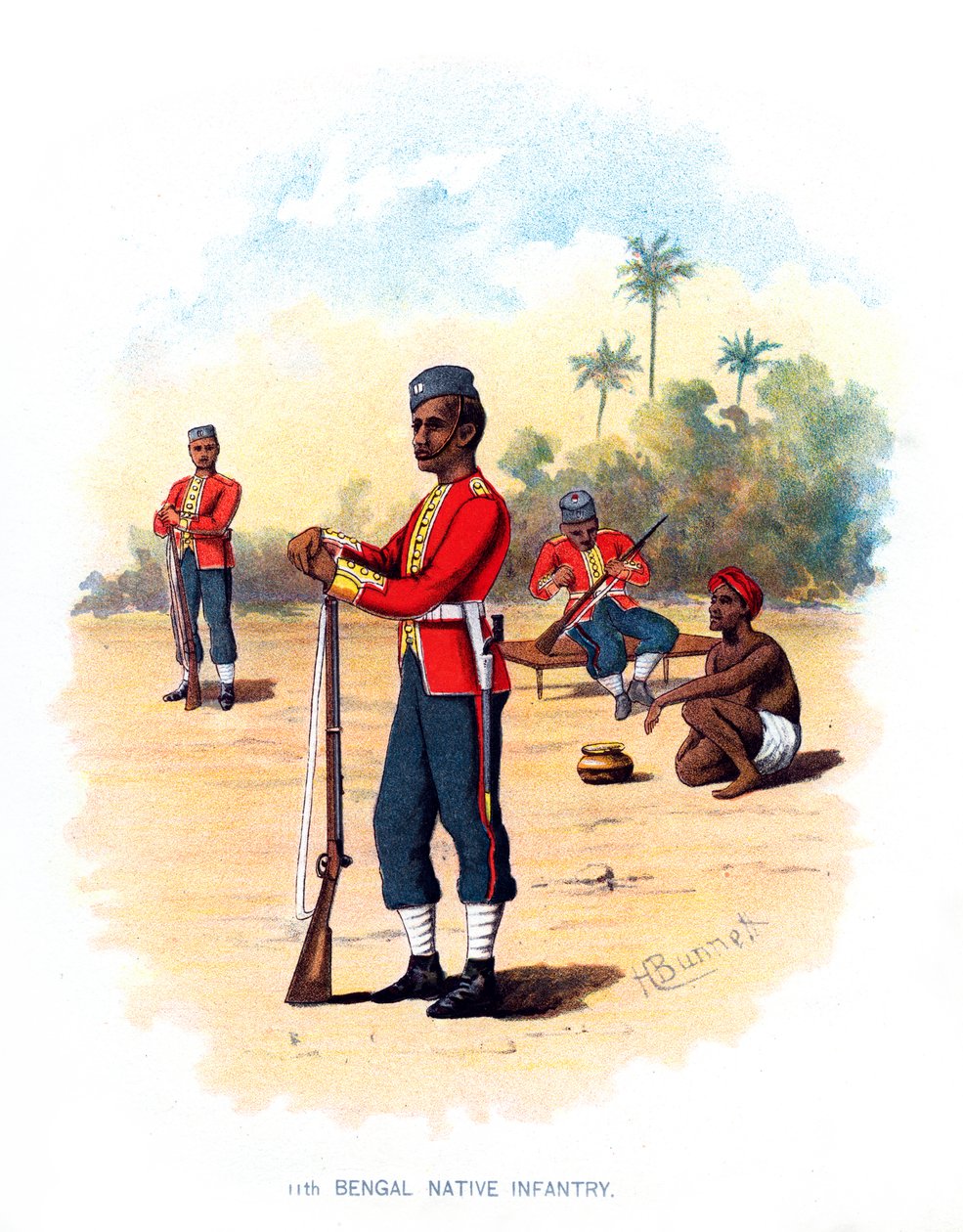 11. Bengalin syntyperäinen jalkaväki, 1890. tekijältä H. Bunnett