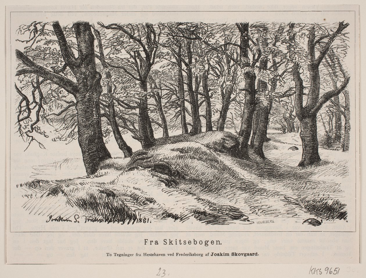 Fredriksborgin hevospuutarhasta tekijältä H. C. Henneberg