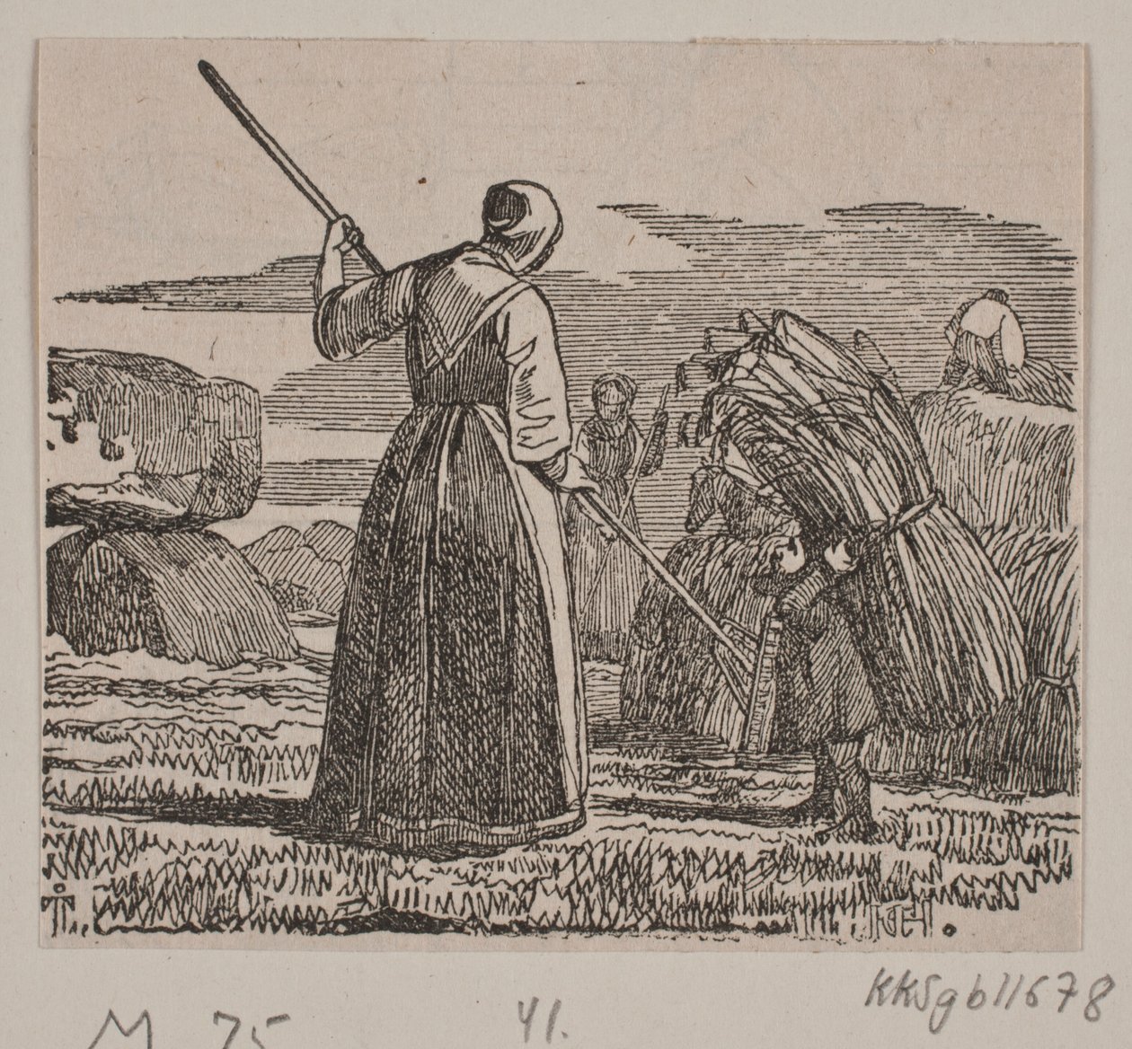 Kuvitus "Kätilö ja peikko" tekijältä H. C. Henneberg