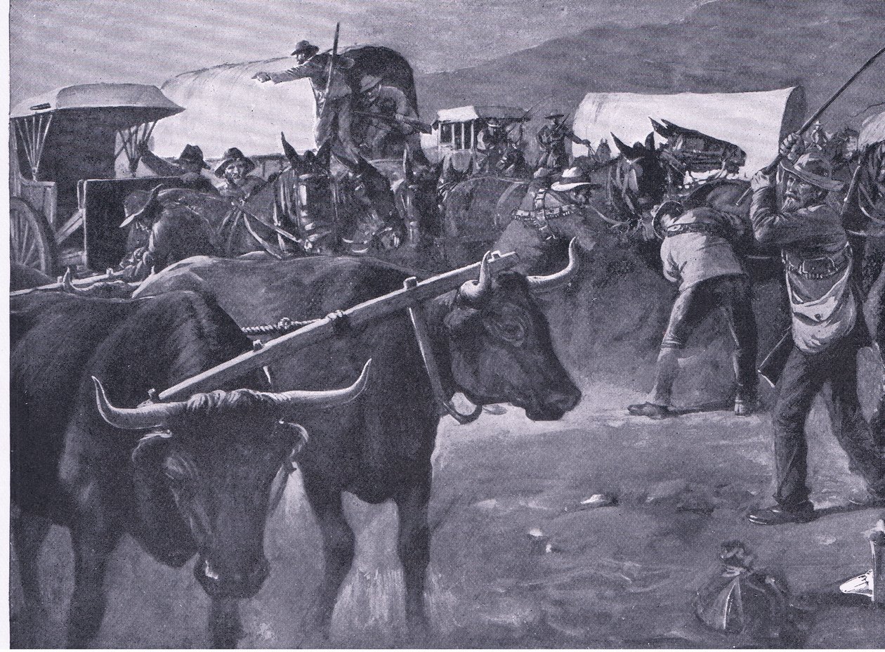 Kiireinen inspan, kuvitus teoksesta Pretorian jälkeen: sissisota, 1902. tekijältä H. Dixon