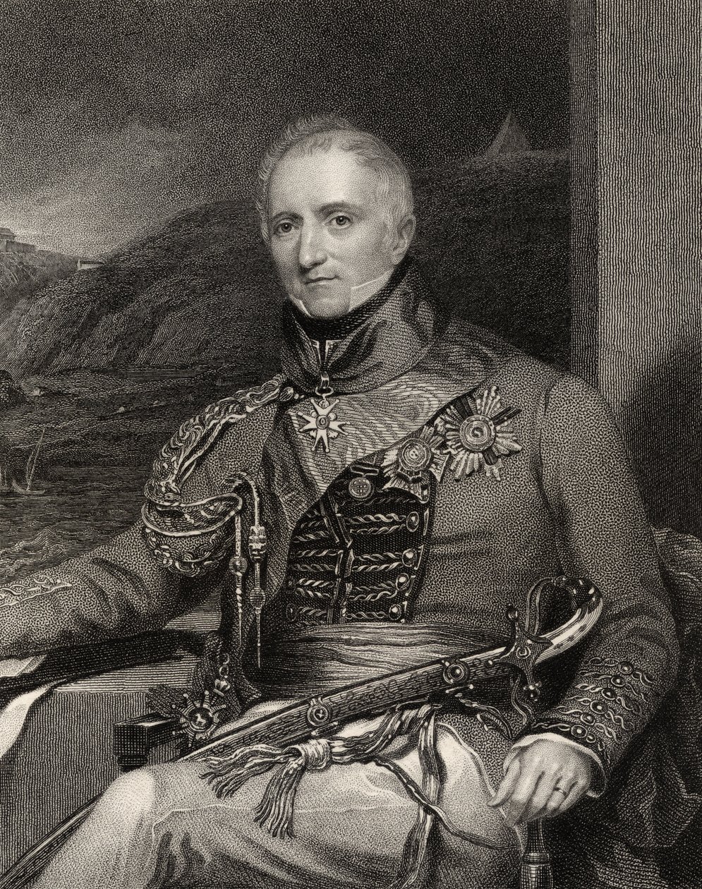 Sir Rufane Shaw Donkin, kaivertanut W. Holl, National Portrait Gallerysta, osa III, julkaistu n. 1835 (litho) tekijältä H. Mayer