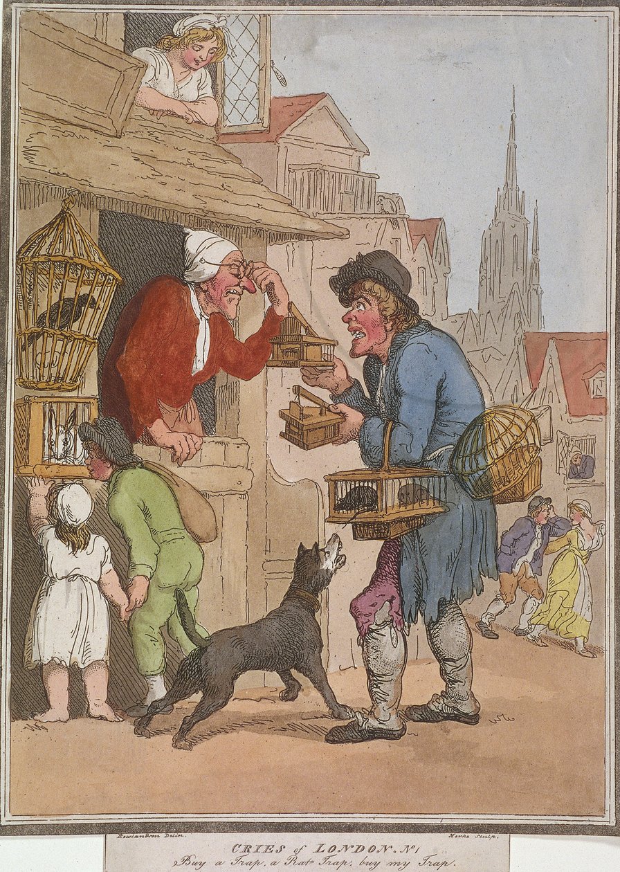 "Buy a Trap, a Rat Trap, buy my Trap", levy I, Cries of London, 1799 tekijältä H Merke