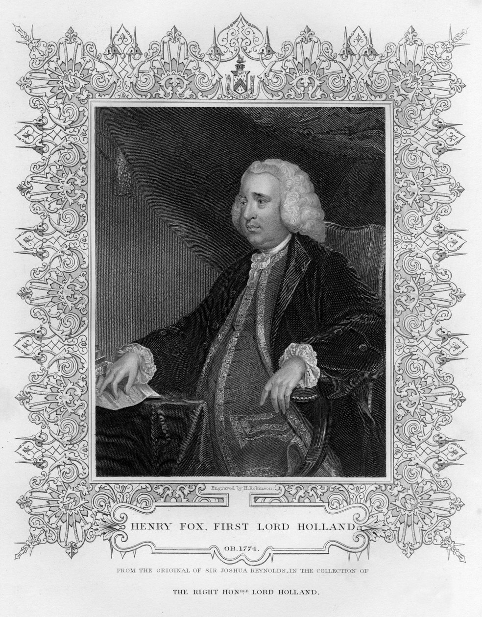 Henry Fox 1705-1774, Foxleyn ensimmäinen paroni Holland, Englannin valtiomies, 1800-luku. tekijältä H. Robinson