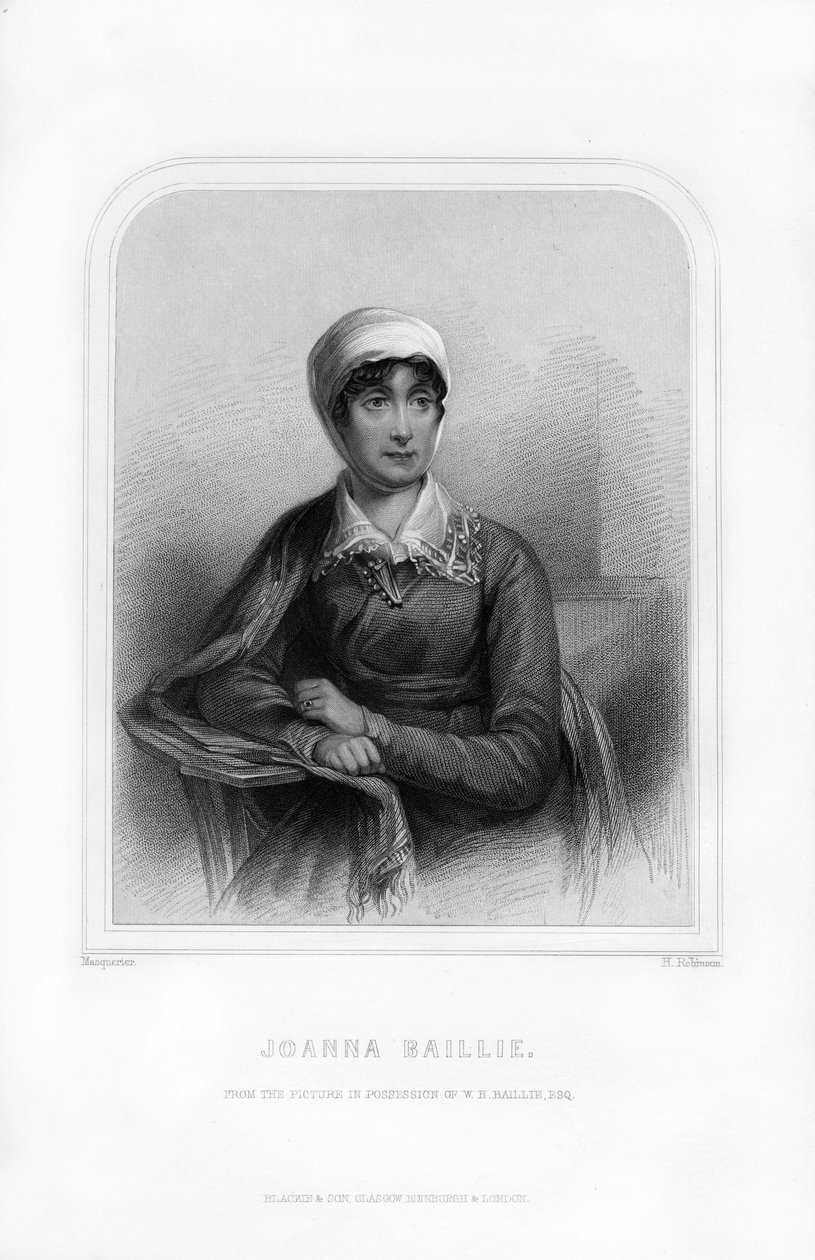 Joanna Baillie, skotlantilainen runoilija ja näytelmäkirjailija, 1870 tekijältä H. Robinson