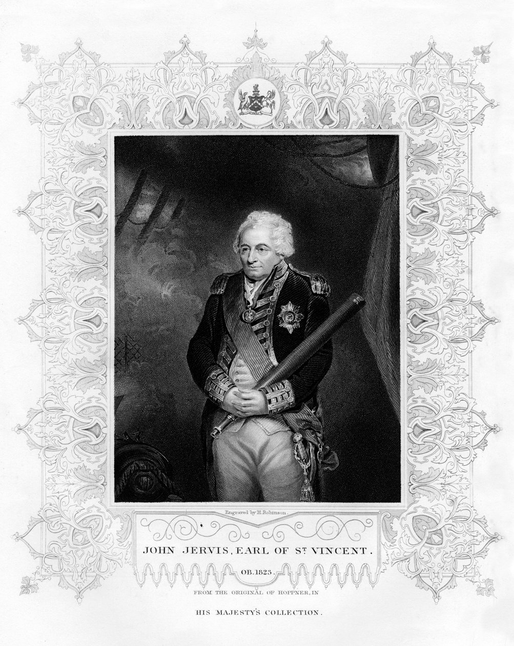 John Jervis, St Vincentin ensimmäinen jaarli, kuninkaallisen laivaston amiraali, 1800-luku. tekijältä H. Robinson