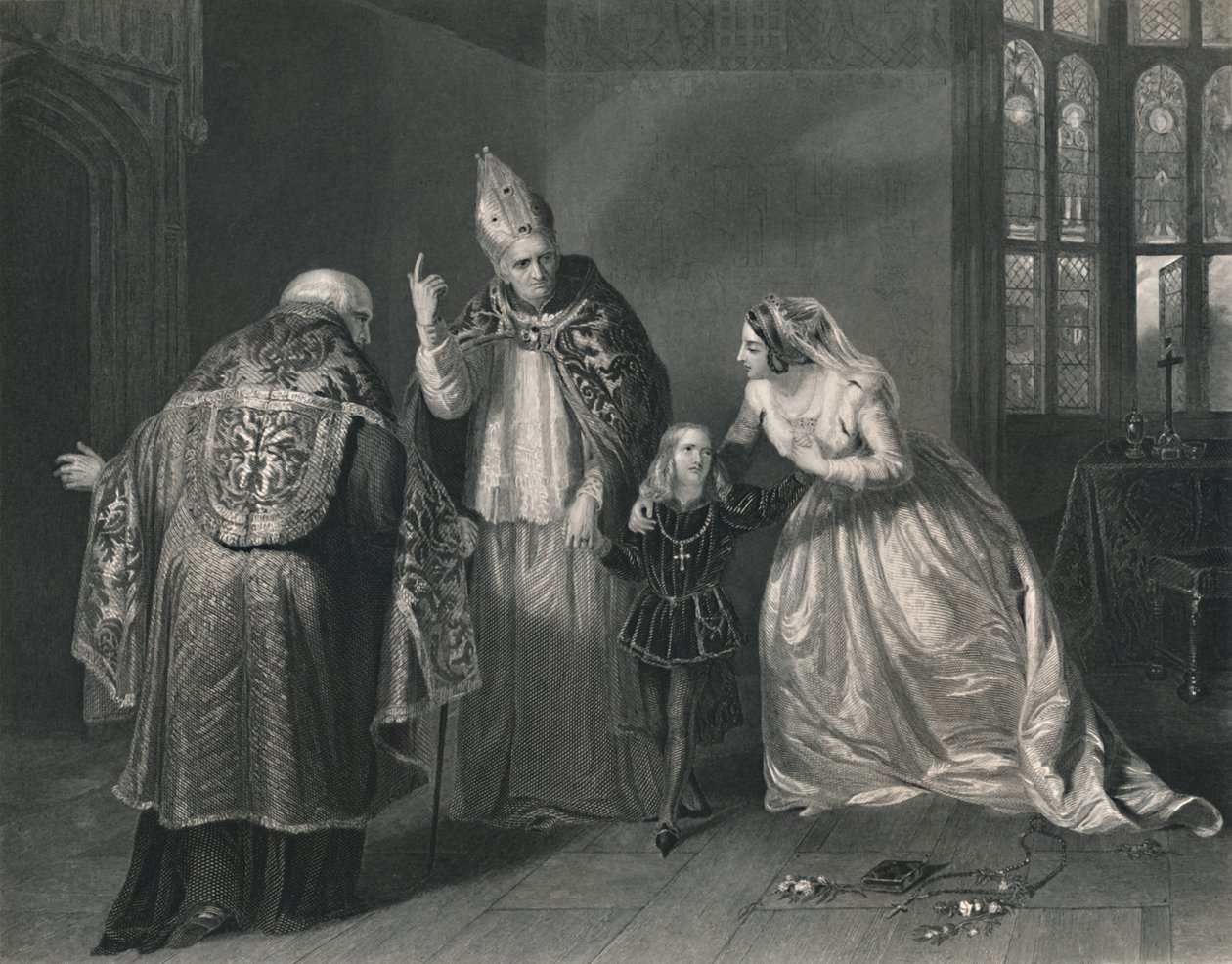 Kuningatar Elisabet ja Yorkin herttua. Kuningas Rikhard III, 1870 tekijältä H. Robinson