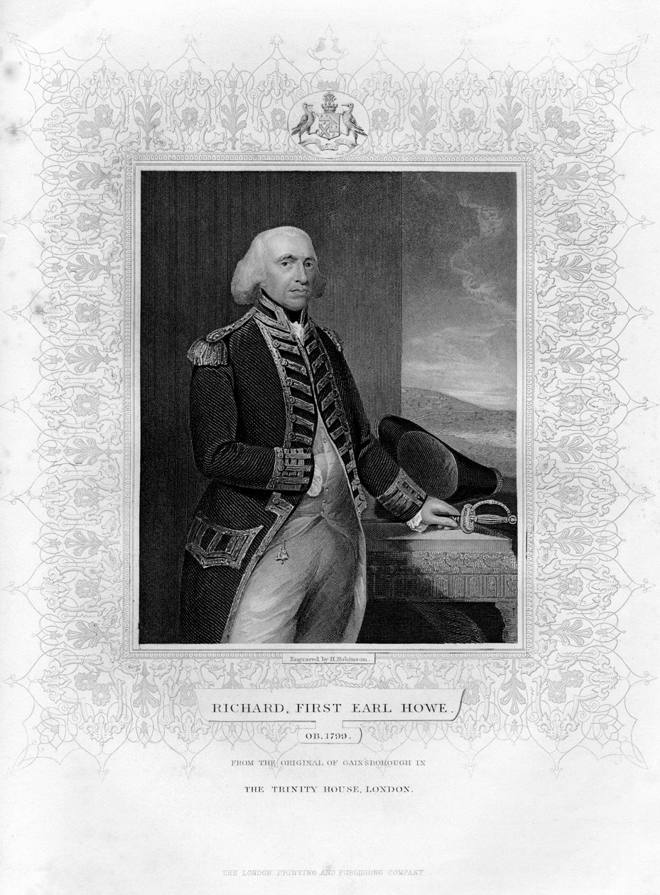 Richard Howe 1726-1799, 1. Earl Howe, englantilainen amiraali, 1800-luku. tekijältä H. Robinson