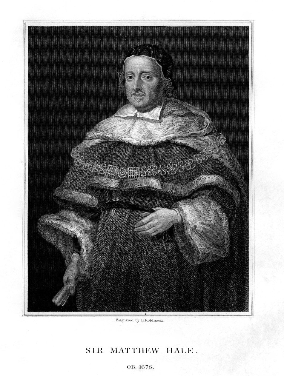 Sir Matthew Hale, Englannin ylituomari, 1829. tekijältä H. Robinson