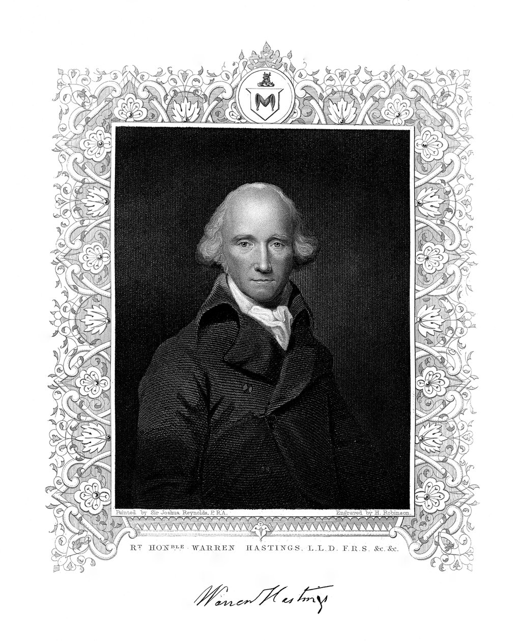 Warren Hastings, englantilainen hallintovirkailija Intiassa, 1800-luku. tekijältä H. Robinson