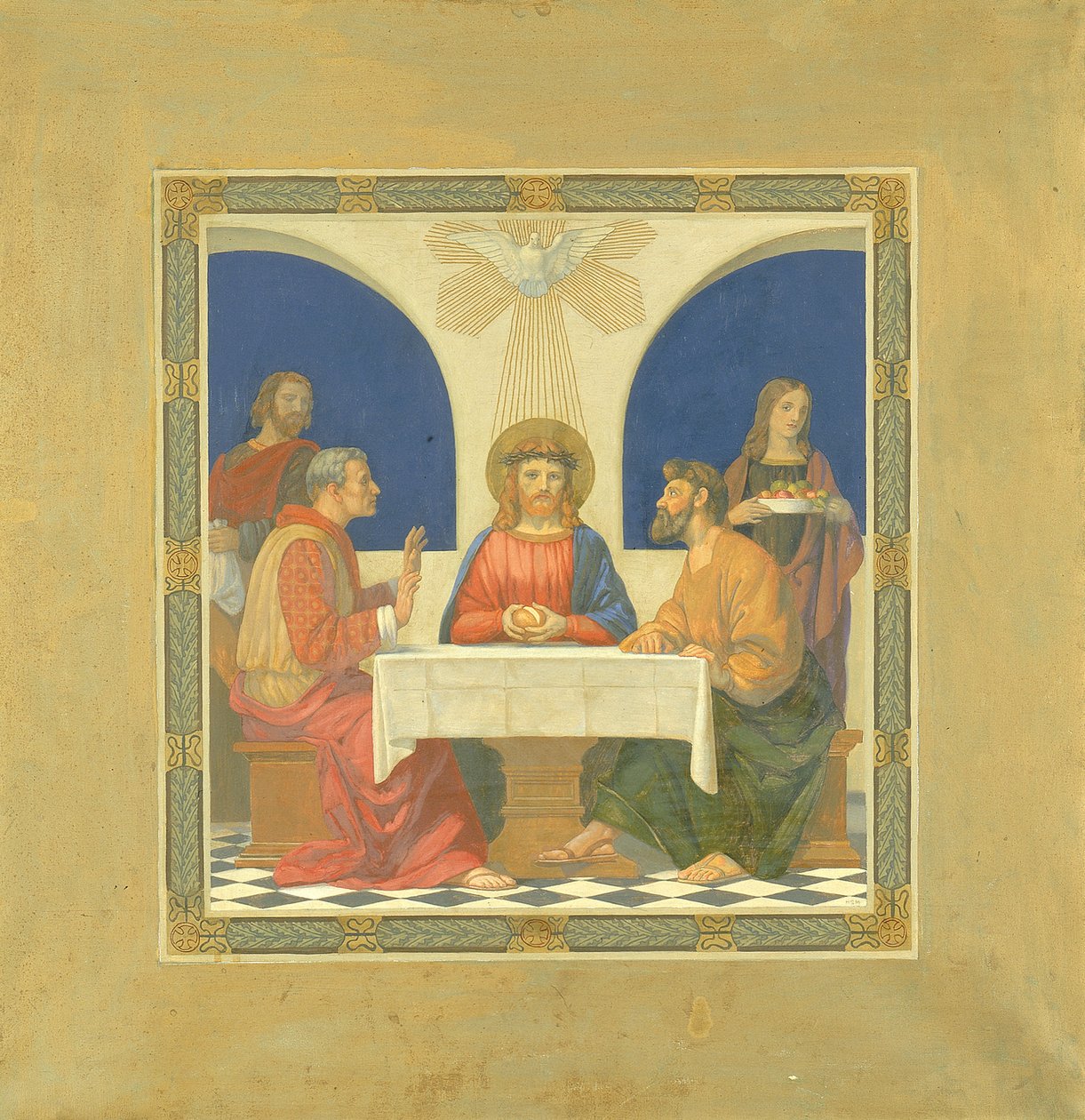 Illallinen Emmauksessa 1915-1925. tekijältä H. Siddons Mowbray