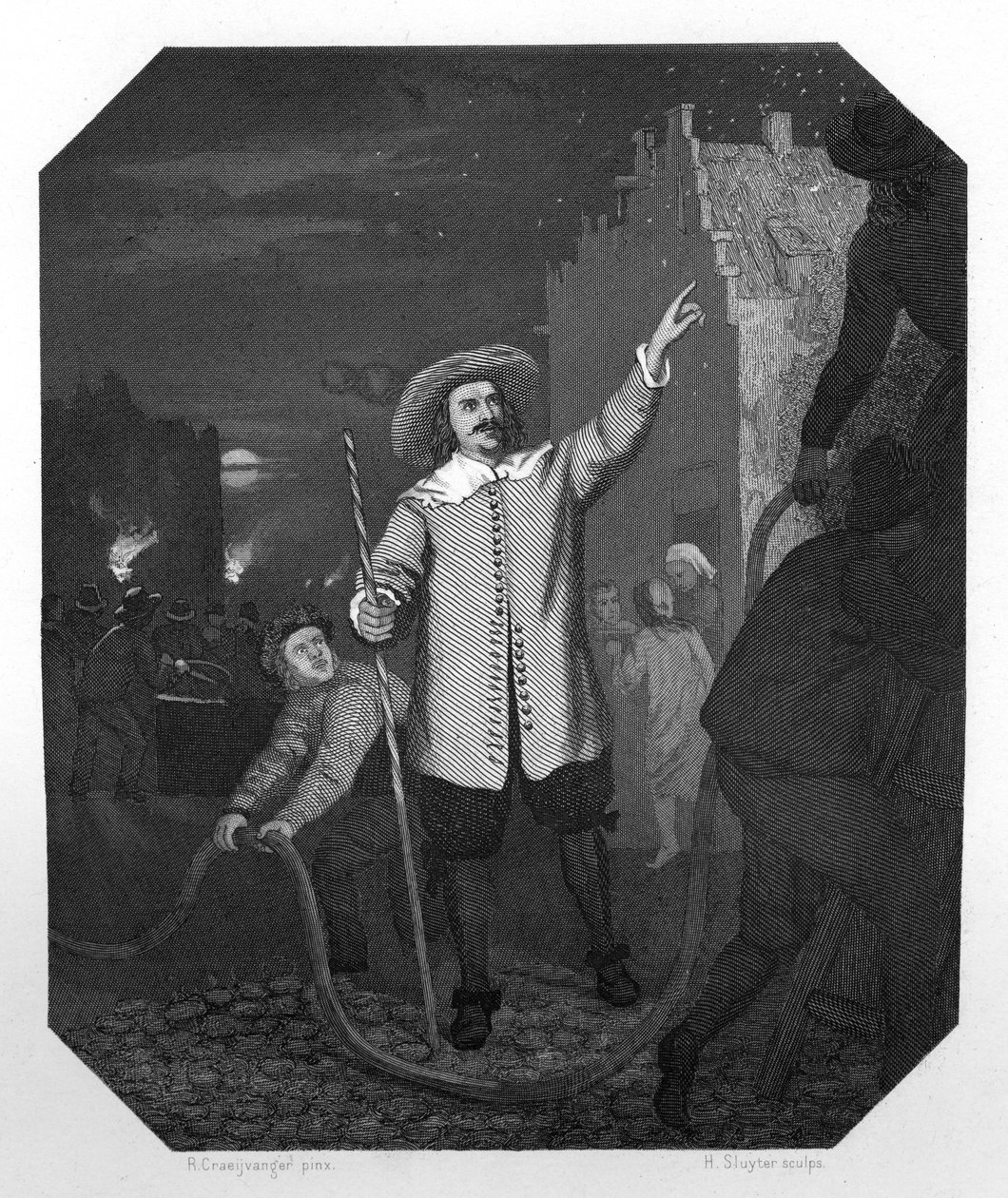 Jan van der Heyden, hollantilainen barokin ajan taidemaalari, piirtäjä, taidegraafikko ja keksijä, c1870 tekijältä H. Sluyter