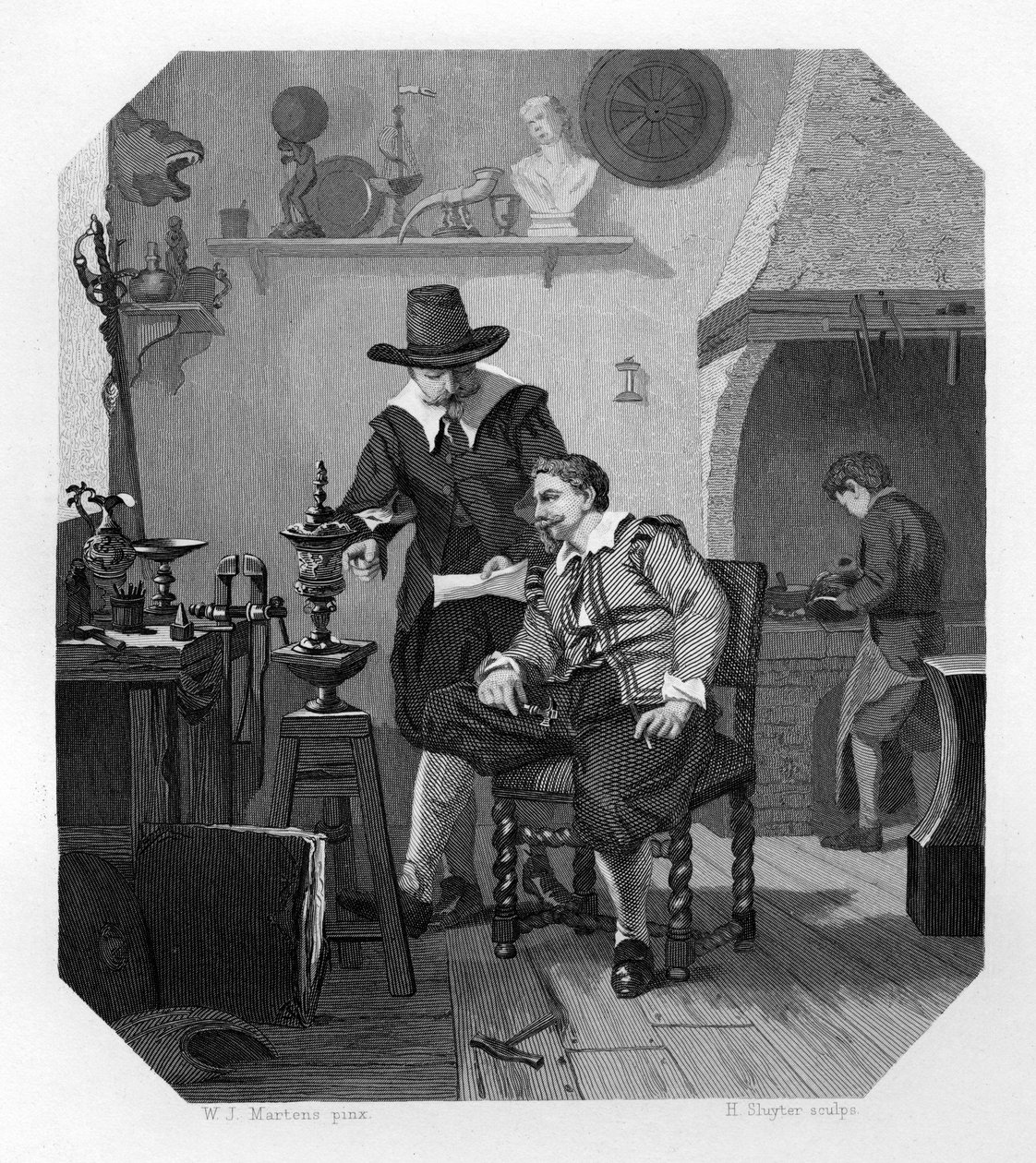 Paulus ja Adam van Vianen, hollantilaiset hopeasepät, v. 1870 tekijältä H. Sluyter