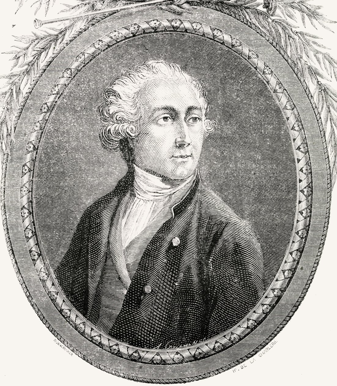 Antoine Laurent Lavoisier, kaiverrettu Pannemaker-Ligny, Louis Blancin (1811-82) teoksesta "Histoire de la Revolution Francaise" tekijältä H. de la Charlerie
