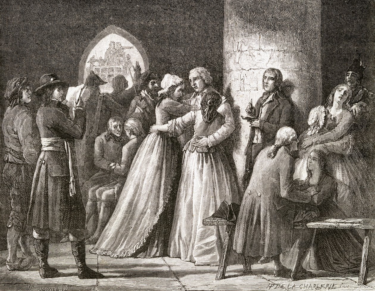 Tuomittujen vetoomus, 1794, Louis Blancin (1811-82) teoksesta "Histoire de la Revolution Francaise", kaiverrettu Paul Jonnard (k.1902) 1847-62 tekijältä H. de la Charlerie