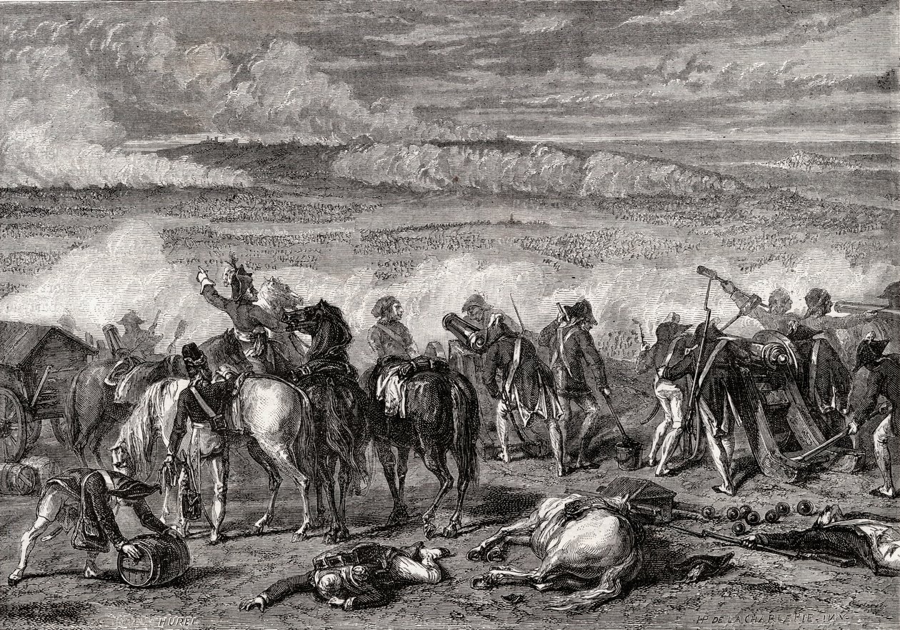 Jemappesin taistelu, 6. marraskuuta 1792, kaivertaja Alexandre Hurel. tekijältä H. de la Charlerie