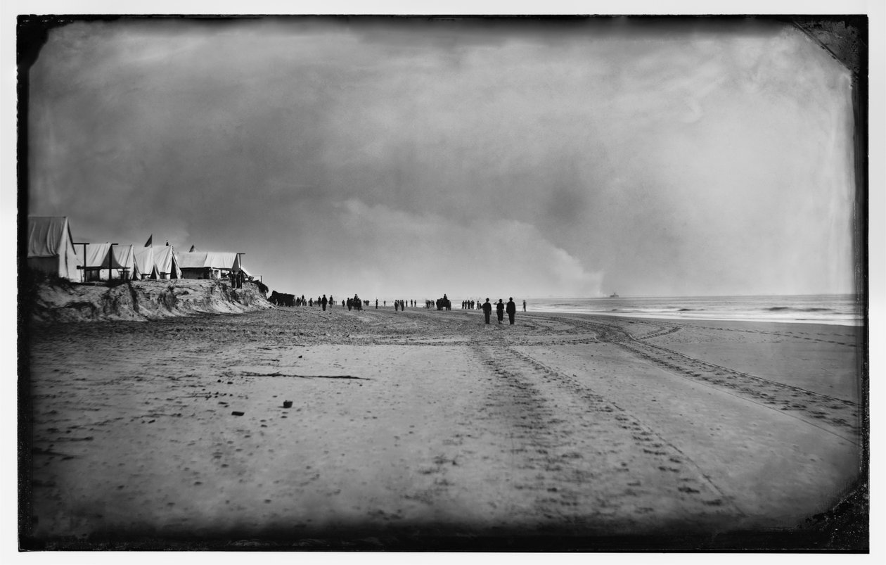 New Ironsides vastaan Fort Wagner, syyskuu 1863 (bw-kuva) tekijältä Haas and Peale