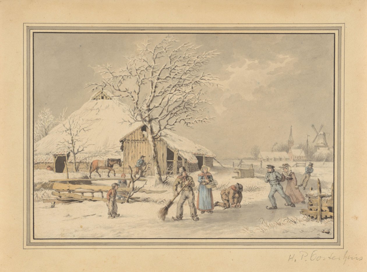 talvinen maisema tekijältä Haatje Pieters Oosterhuis (attributed to)