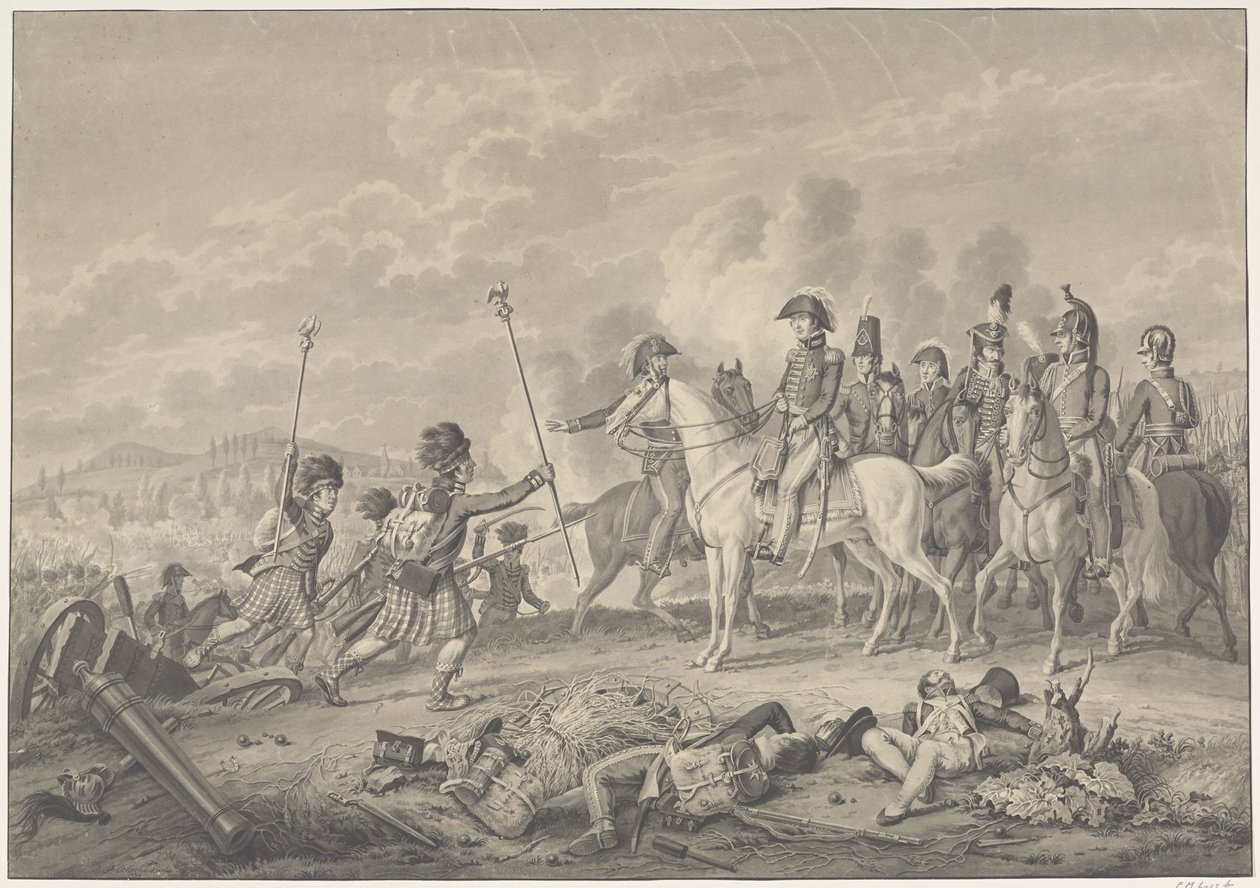 Wellingtonin herttua saa kaksi standardia kotkien kanssa, jotka vangittiin ranskalaisilta Waterloon taistelussa vuonna 1815 tekijältä Haatje Pieters Oosterhuis