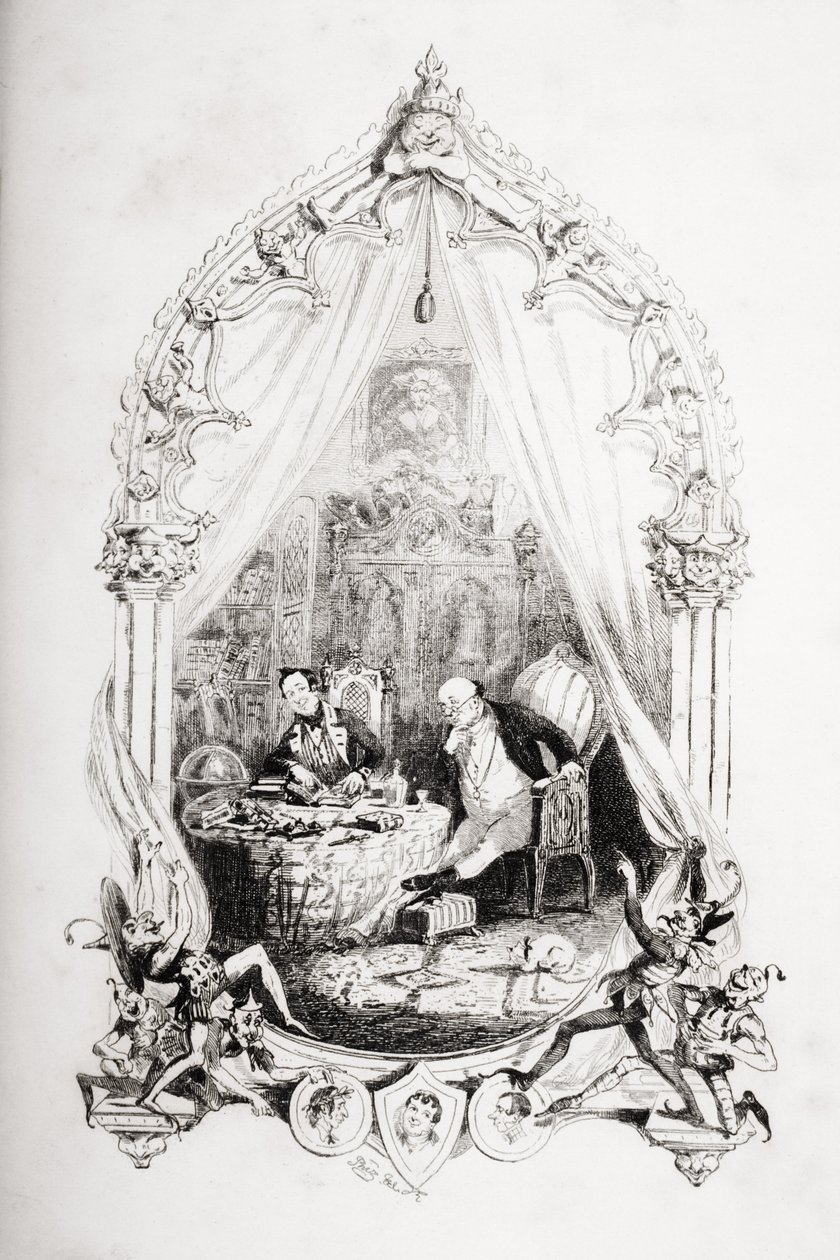 Kuvitus Charles Dickensin (1812-70) Pickwick Papersista, julkaistu 1837 tekijältä Hablot Knight Browne