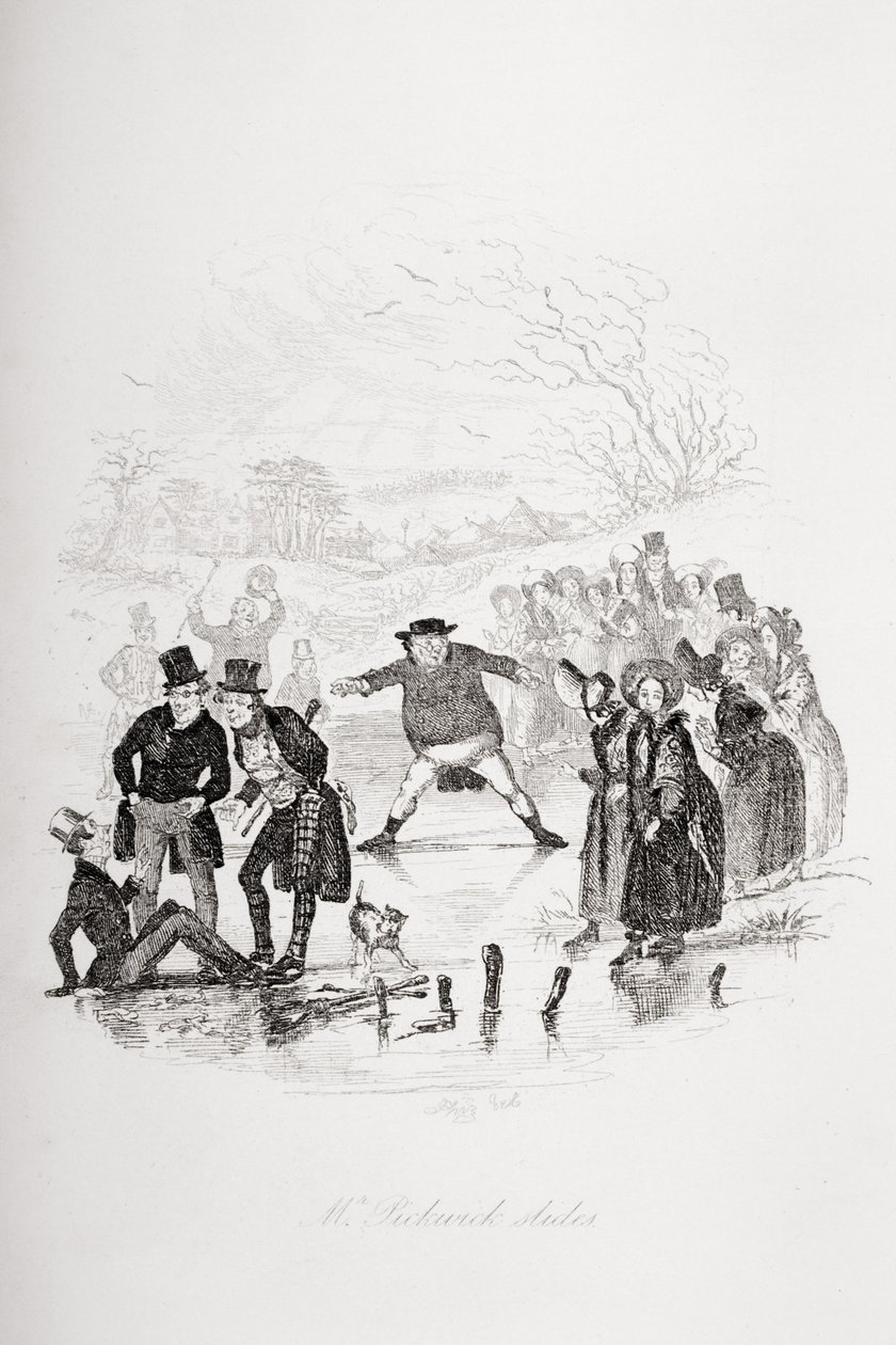 Mr. Pickwickin dioja, kuvitus Charles Dickensin Pickwick Papersista 1812-70, julkaistu 1837 (katso myös 259111) tekijältä Hablot Knight Browne