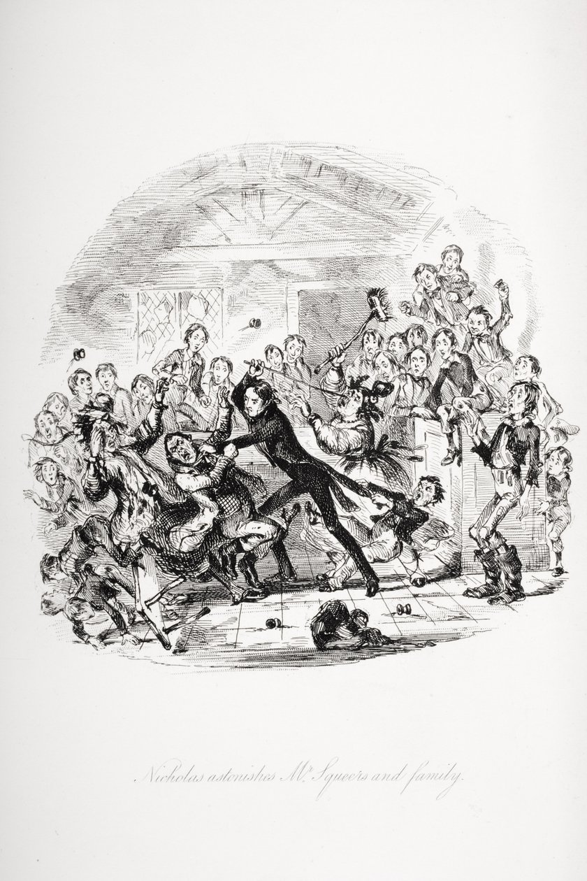Kuvitus Charles Dickensin Nicholas Nicklebylle tekijältä Hablot Knight (1815 92) Browne