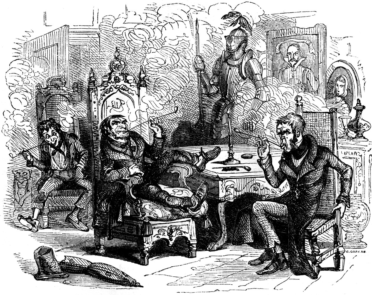 Charles Dickensin "Old Curiosity Shop" tekijältä Hablot Knight Browne