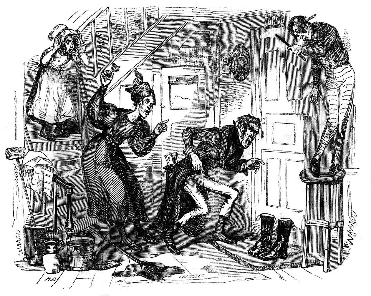 Charles Dickensin "The Old Curiosity Shop" tekijältä Hablot Knight Browne
