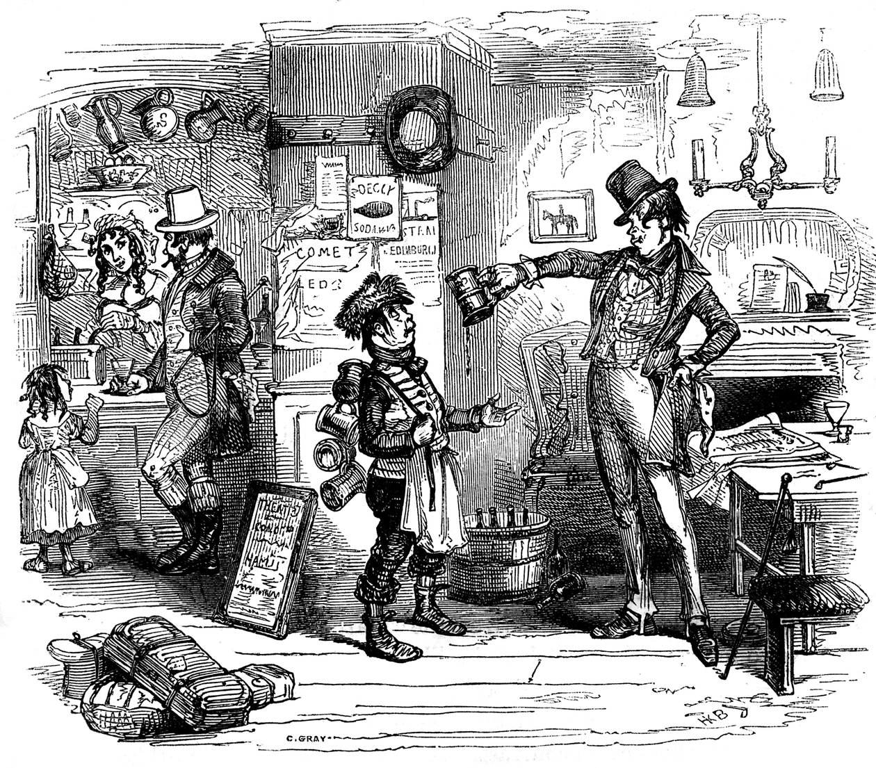 Charles Dickensin "The Old Curiosity Shop" tekijältä Hablot Knight Browne