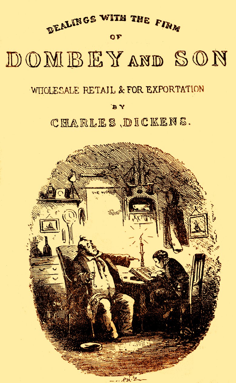 Charles Dickensin Dombey & Son. Nimilehti tekijältä Hablot Knight Browne