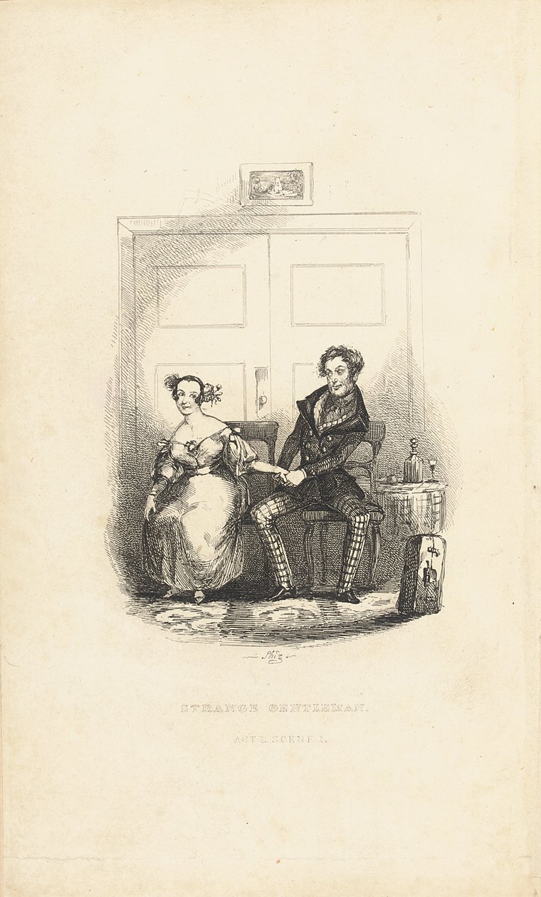 Charles Dickensin (1812-70) Etukappale elokuvaan The Strange Gentleman: A Comic Burletta tekijältä Hablot Knight Browne
