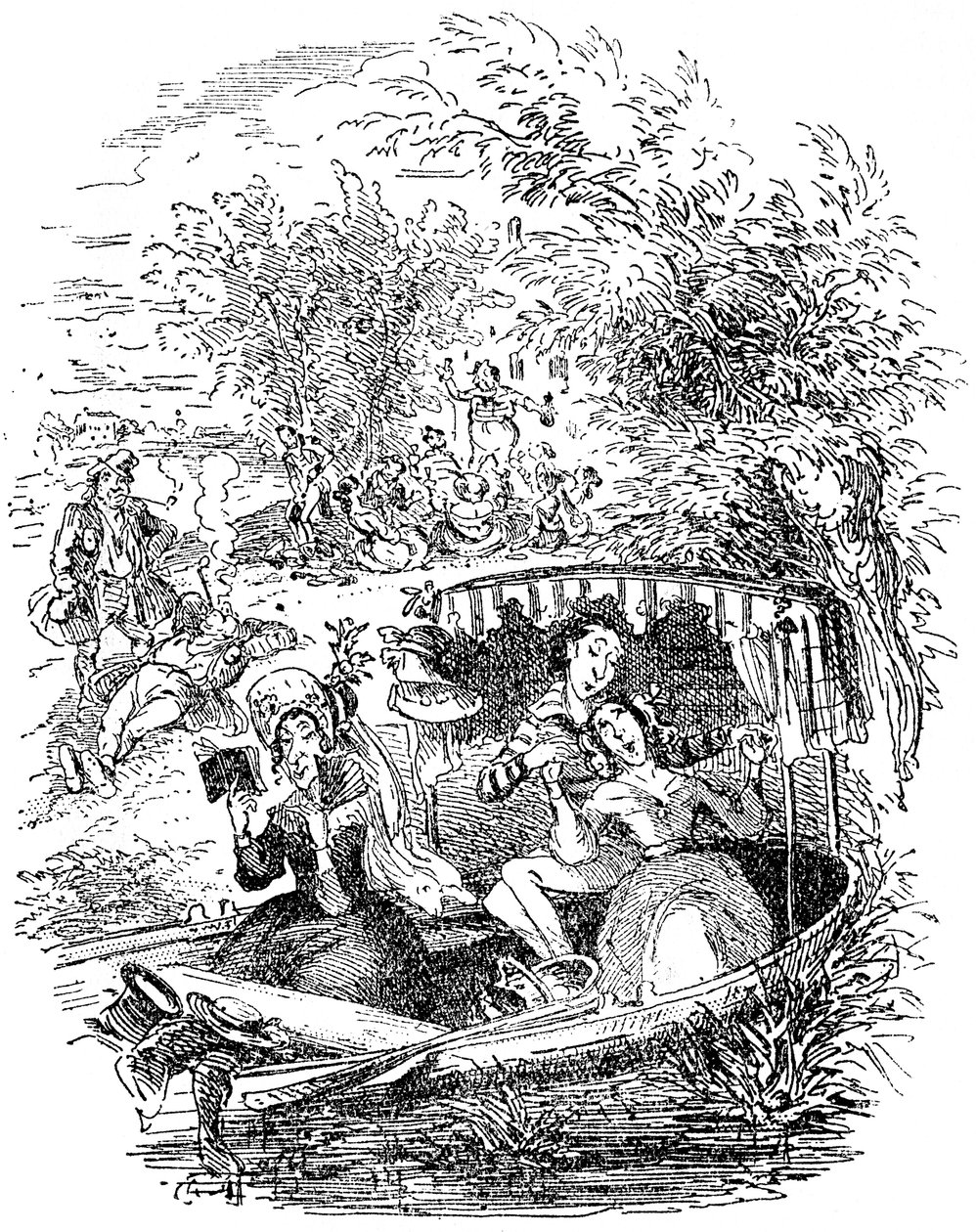 Charles Dickensin "Sketches by Boz". tekijältä Hablot Knight Browne