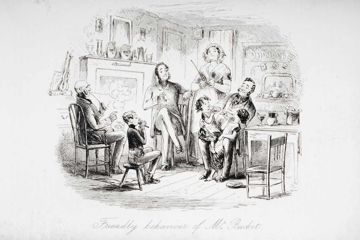 Herra Bucketin ystävällinen käytös, kuvitus Charles Dickensin (1812-70) 