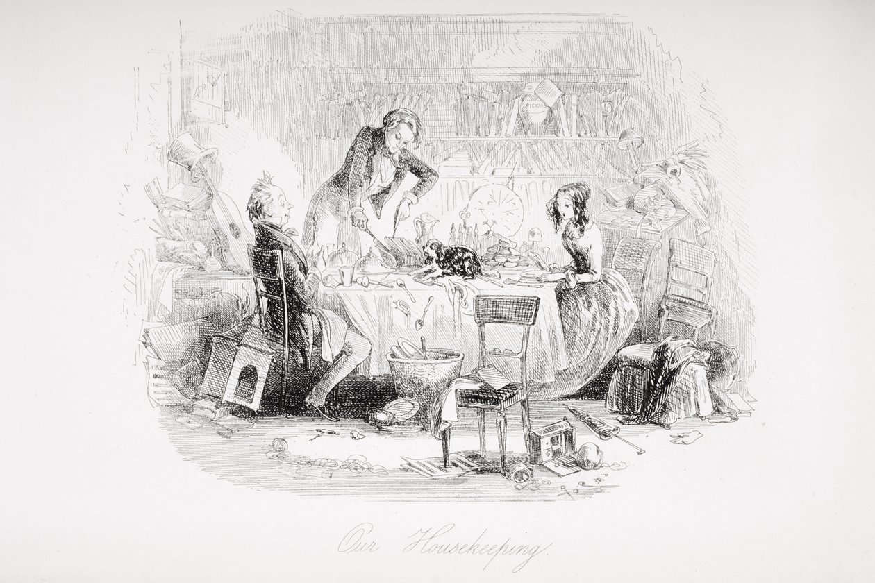Meidän taloudenhoitomme, kuvitus Charles Dickensin (1812-70) teoksesta 