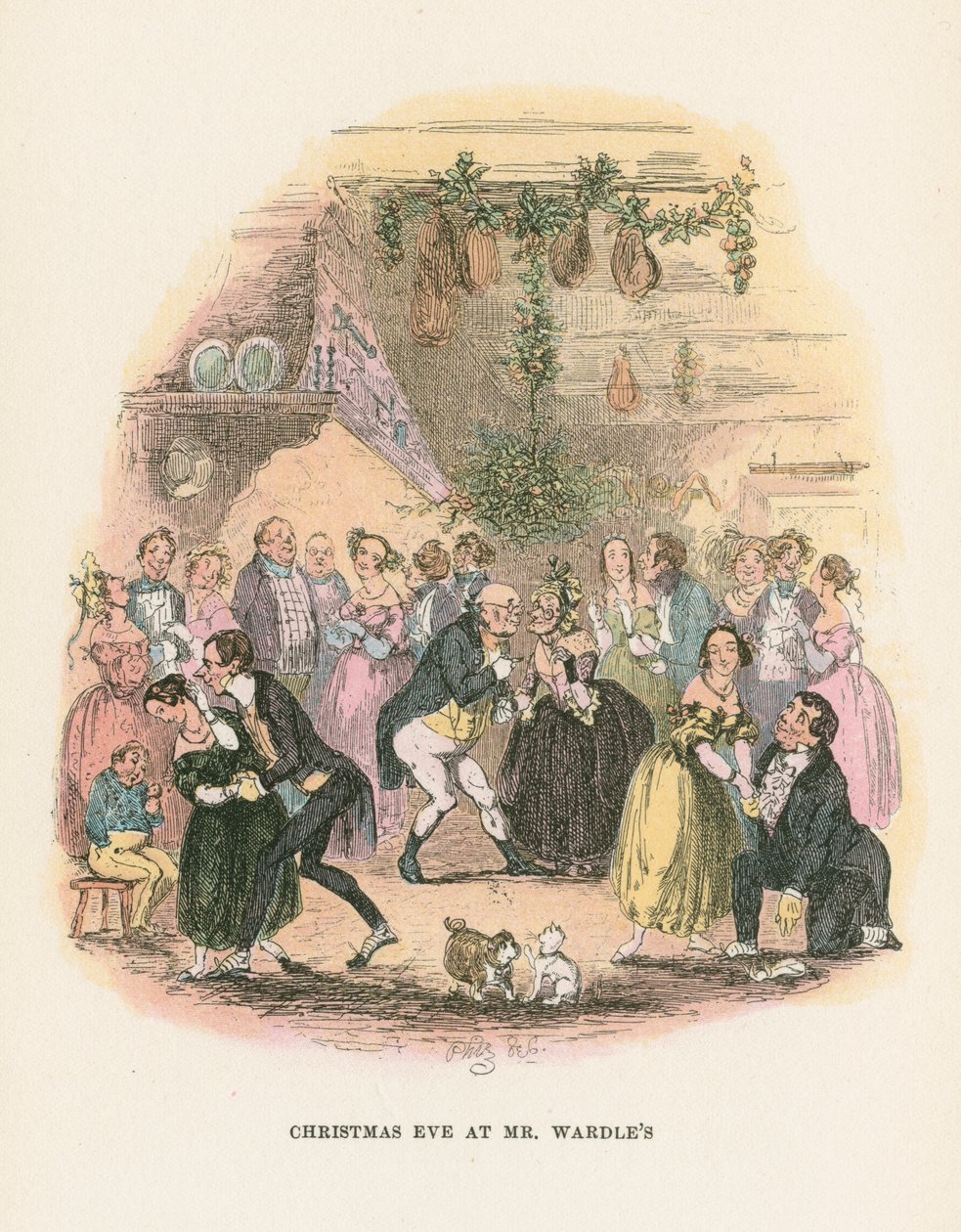 Kohtaus Charles Dickensin Pickwick Clubin kuolemanjälkeisistä papereista, 1836-1837 tekijältä Hablot Knight Browne