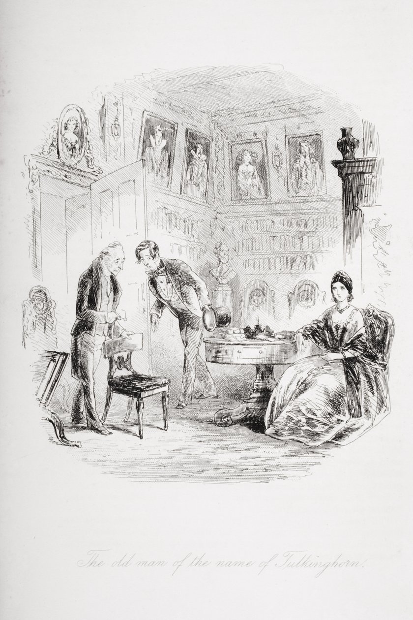 Tulkinghorn-niminen vanha mies, kuvitus Charles Dickensin (1812-70) 