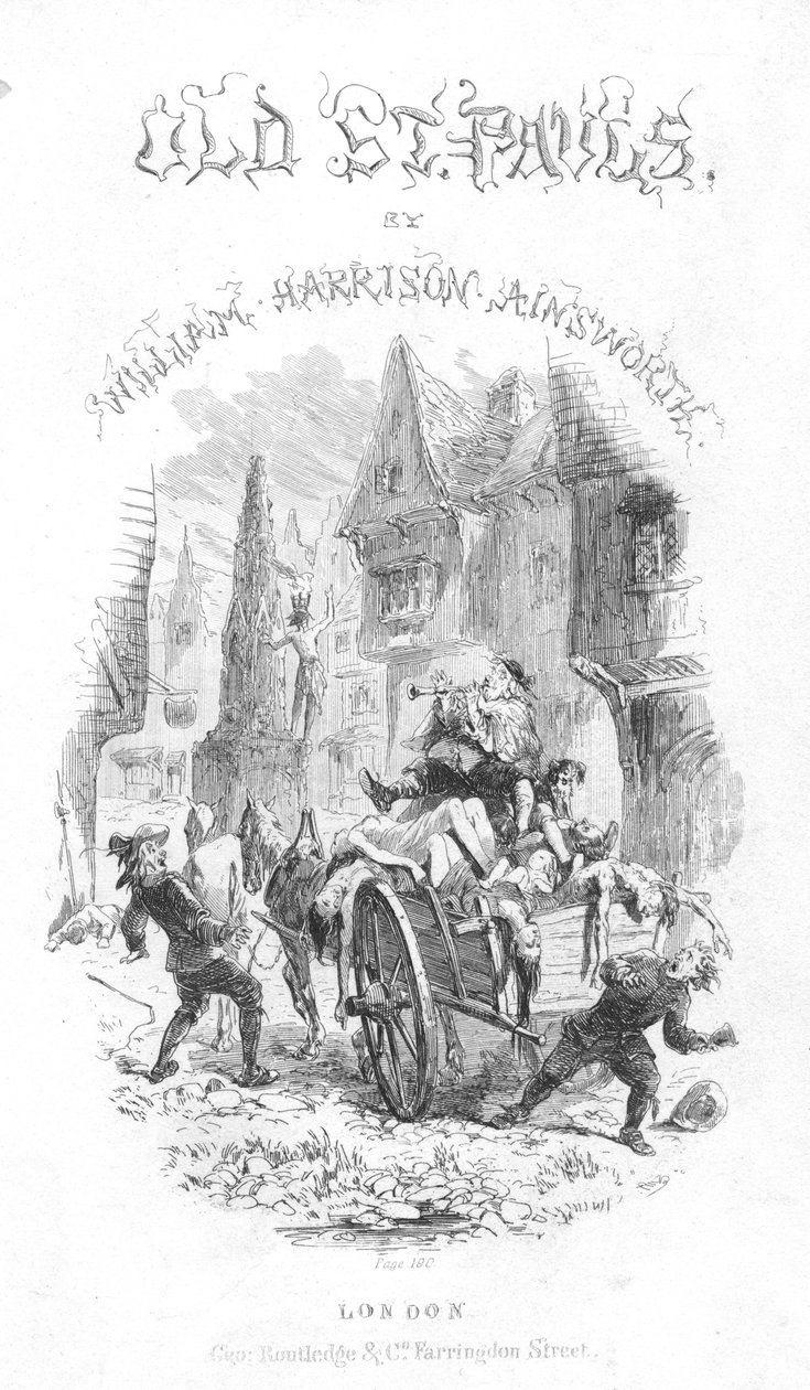 William Harrison Ainsworthin Old Saint Paulsin otsikkosivu, 1855 tekijältä Hablot Knight Browne