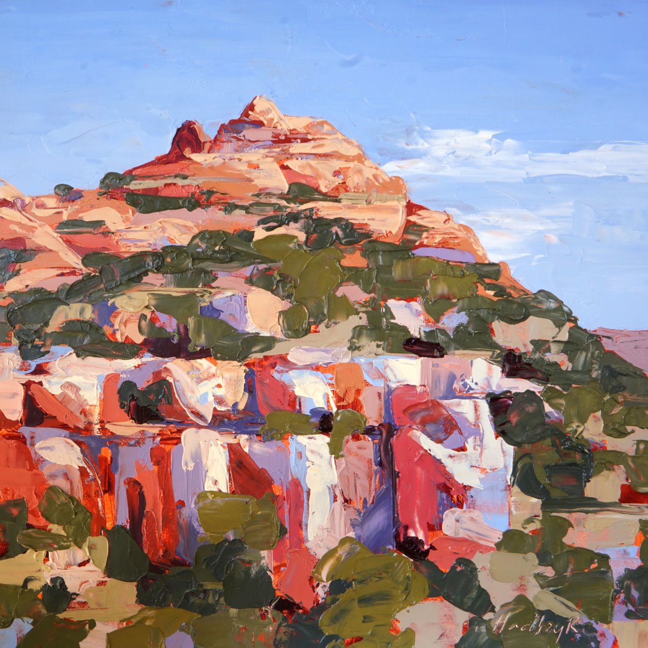 Keskipäivän värit, Sedona, n. 2022 (öljy paneelille) tekijältä Hadley Rampton