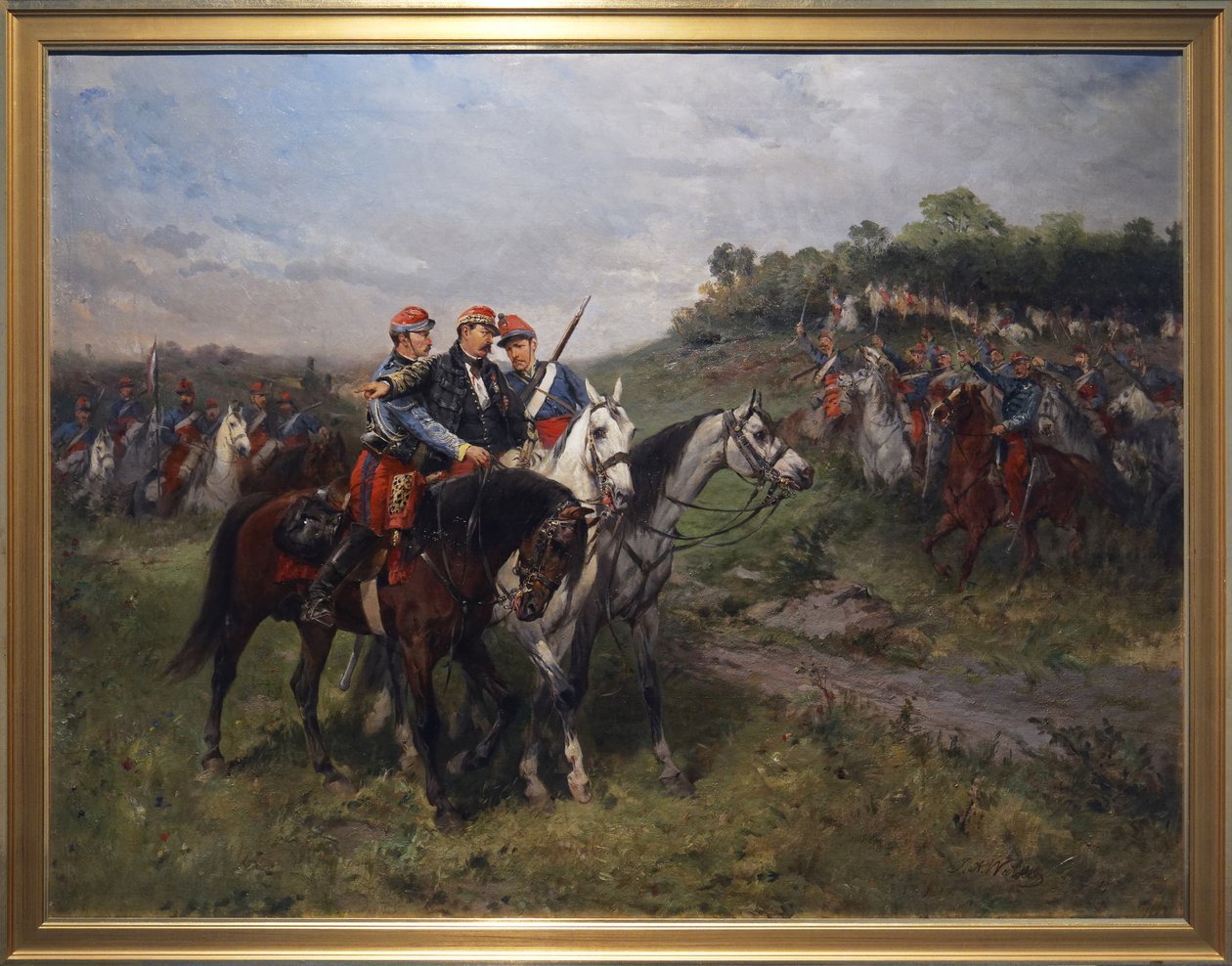 Kenraali Jean Auguste Margueritte loukkaantui kuolemaan Floingissa 1800-luvun lopulla (öljy kankaalle) tekijältä Hales Alexander Walker