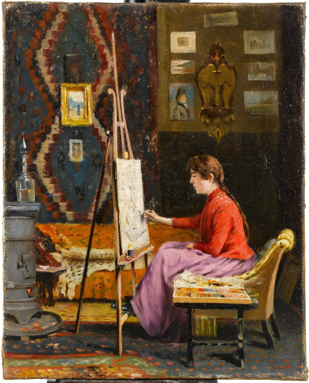 Ressam Kız ve Atölyesi , Tyttömaalari ja hänen studionsa tekijältä Halil Pasha