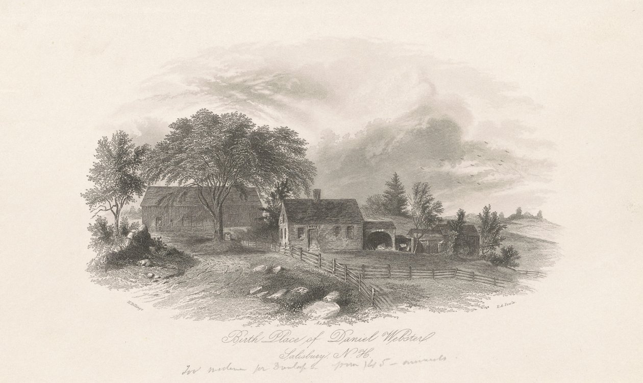Daniel Websterin syntymäpaikka, Salisbury, New Hampshire tekijältä Hammat Billings