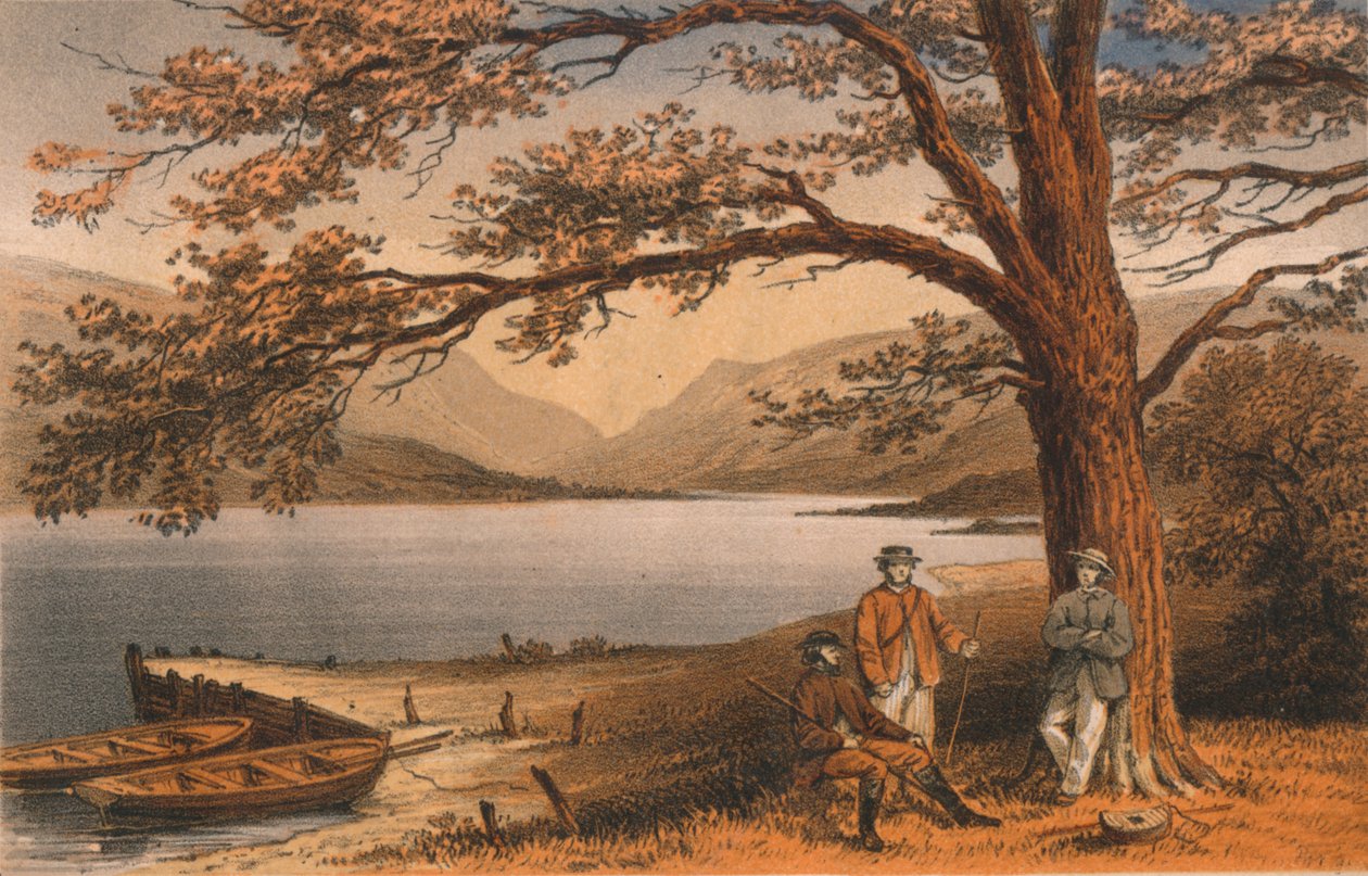 Lake of the Pleasant Retreat. Llyn Mwyngyl, Tal-y-Llynistä, 1800-luku. tekijältä Hanhart