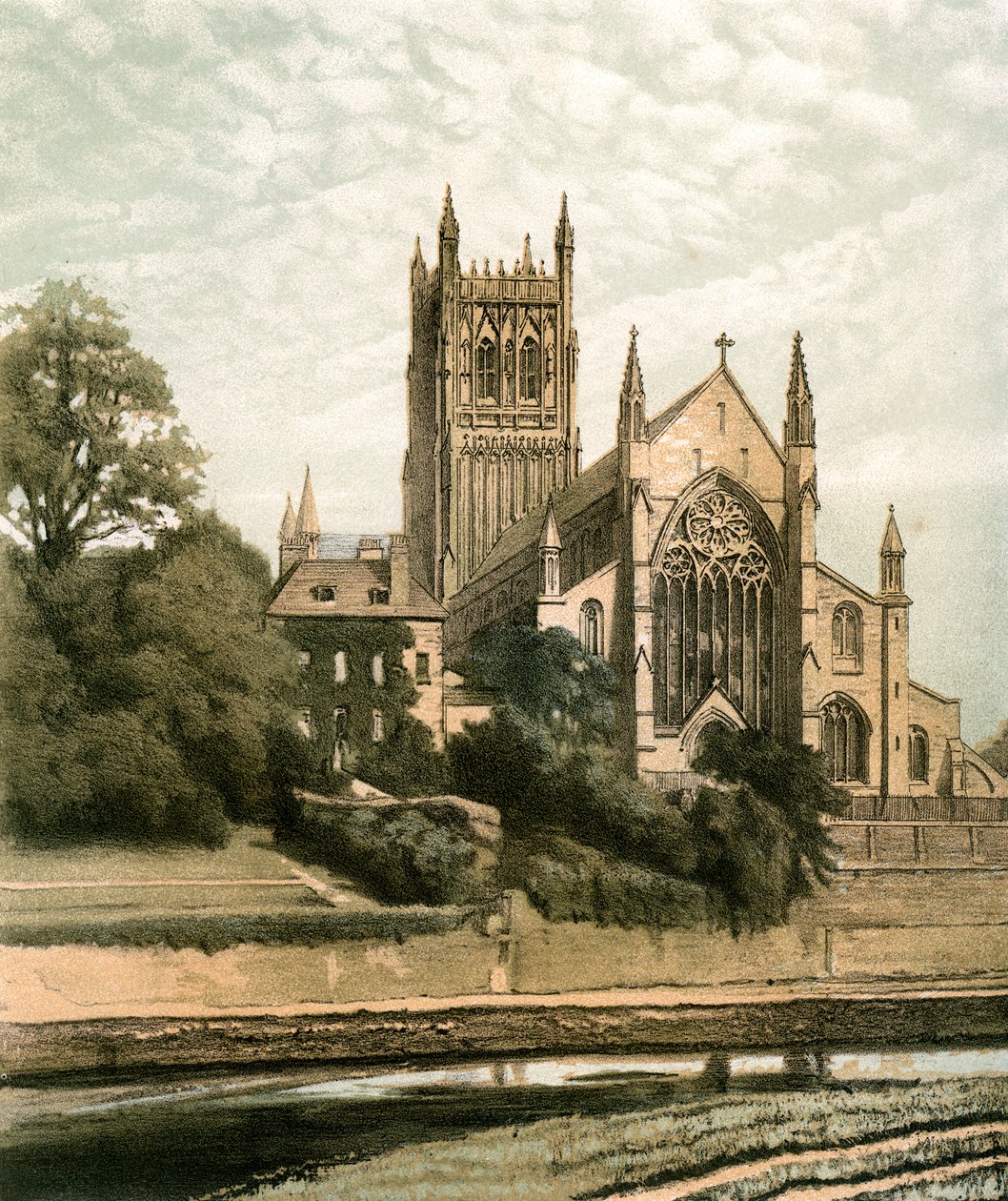 Worcesterin katedraali, Worcestershire, 1870 tekijältä Hanhart