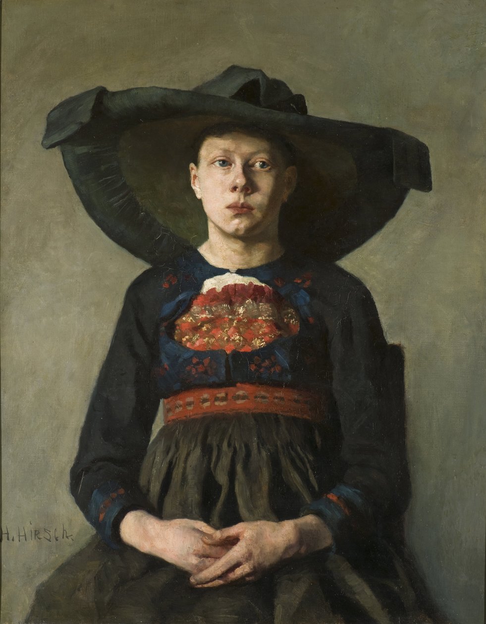 Baijerin talonpoikatyttö - Baijerin talonpoikatyttö, Pauli (Hirsch-Pauli), Hanna (1864-1940). öljy kankaalle tekijältä Hanna Pauli