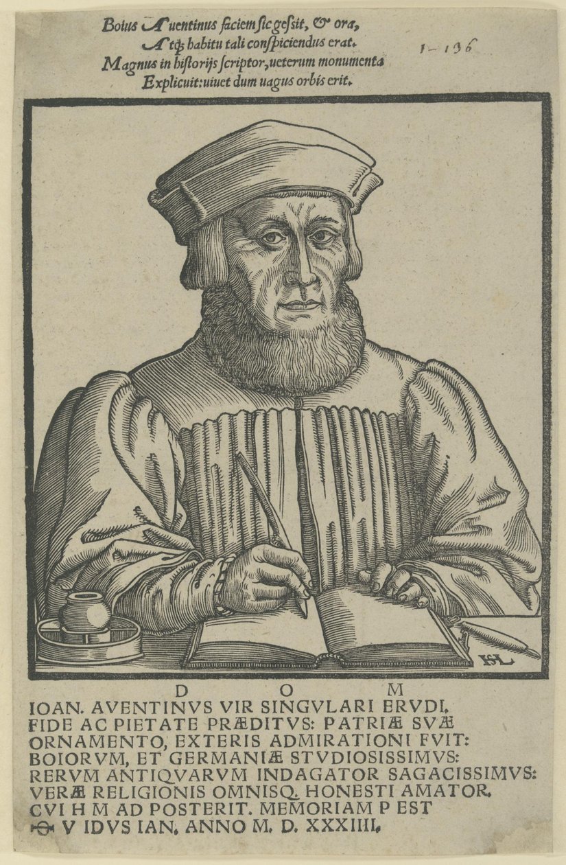 Ioannes Aventinus - dedicatio Annalium Boiorum tekijältä Hanns Lautensack
